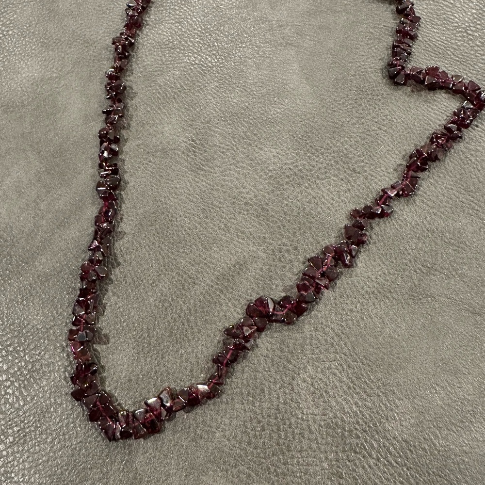 Garnet Necklace, 28 inches